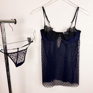 Victorias Secret Vintage Y2K Purple Lace Lingerie Medium Babydoll Very Sexy